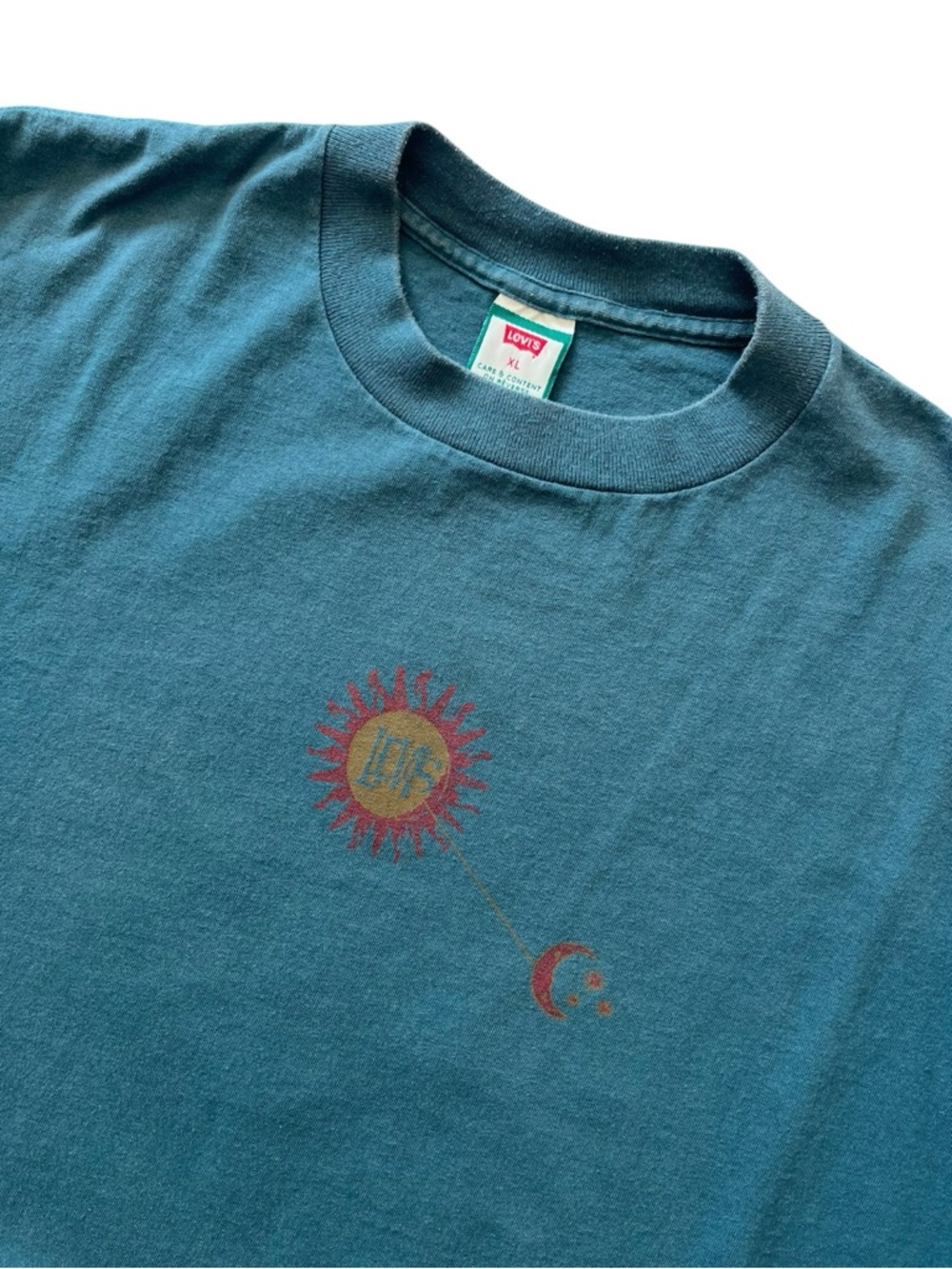 VTG Levi’s 1994 Single Stitch T-shirt Everlasting Sun Moon Green Teal Size XL